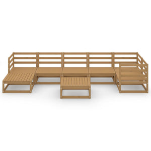 vidaXL 8 Piece Garden Lounge Set Honey Brown Solid Pinewood