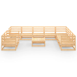 vidaXL 11 Piece Garden Lounge Set Solid Wood Pine