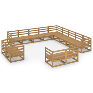 vidaXL 13 Piece Garden Lounge Set Solid Pinewood