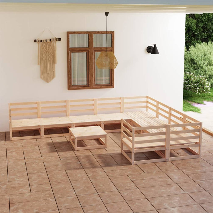 vidaXL 10 Piece Garden Lounge Set Solid Pinewood