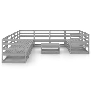 vidaXL 11 Piece Garden Lounge Set Solid Pinewood