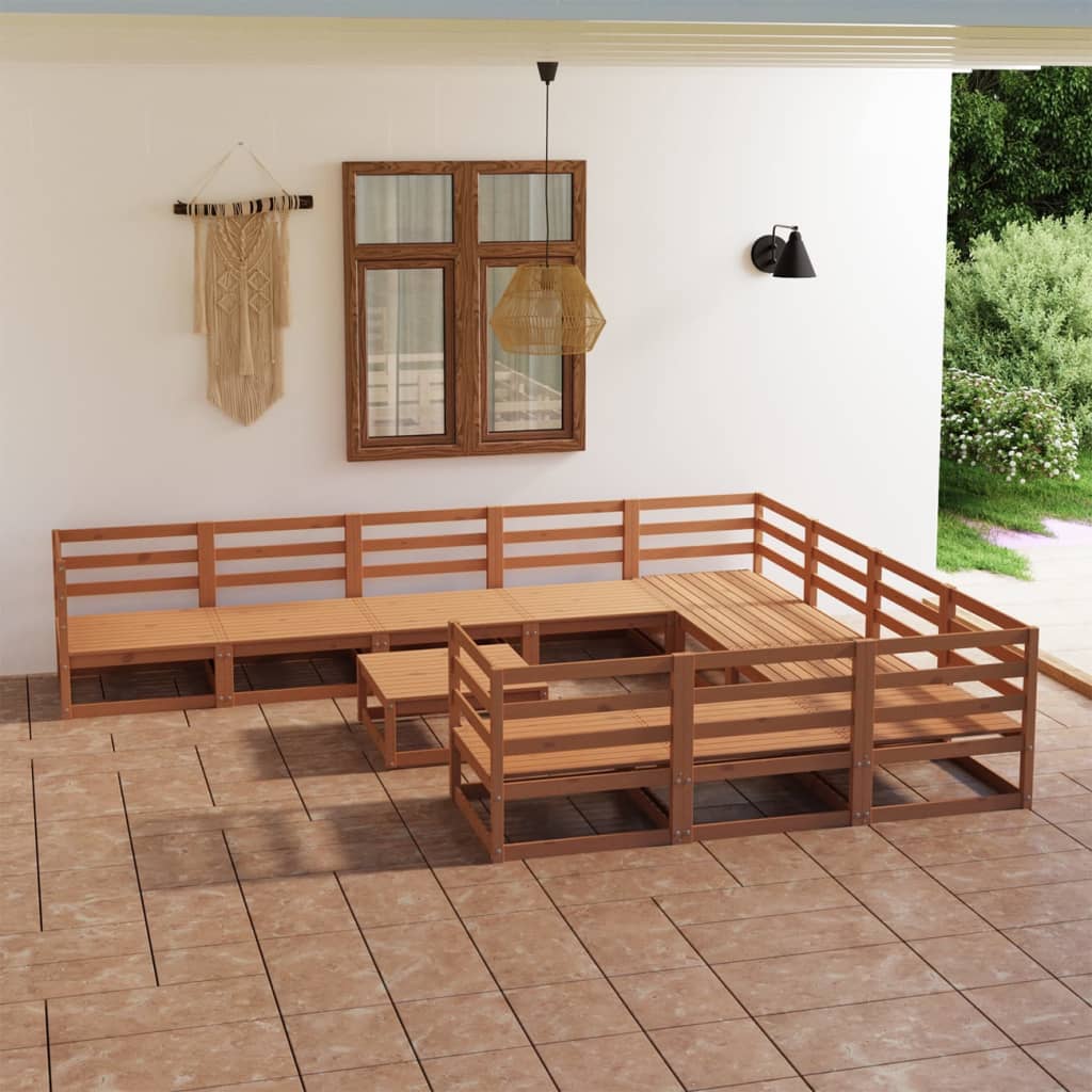 vidaXL 11 Piece Garden Lounge Set Solid Pinewood