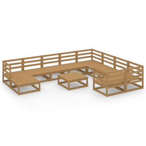 vidaXL 11 Piece Garden Lounge Set Solid Pinewood