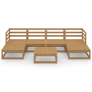 vidaXL 7 Piece Garden Lounge Set Solid Pinewood