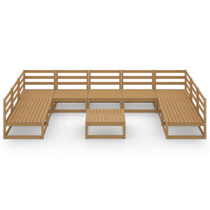 vidaXL 10 Piece Garden Lounge Set Solid Pinewood