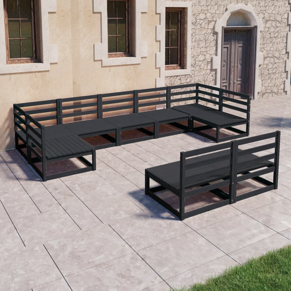 vidaXL 9 Piece Garden Lounge Set Solid Pinewood