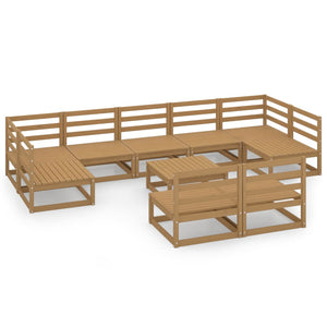 vidaXL 10 Piece Garden Lounge Set Solid Pinewood