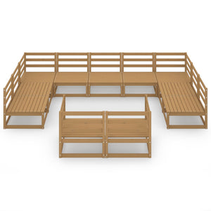 vidaXL 11 Piece Garden Lounge Set Solid Pinewood