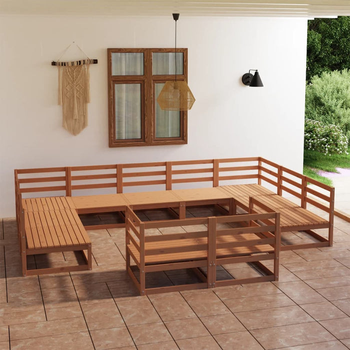 vidaXL 11 Piece Garden Lounge Set Solid Pinewood