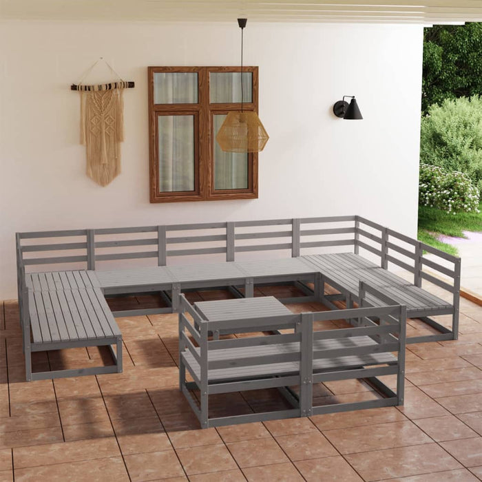 vidaXL 12 Piece Garden Lounge Set Solid Pinewood