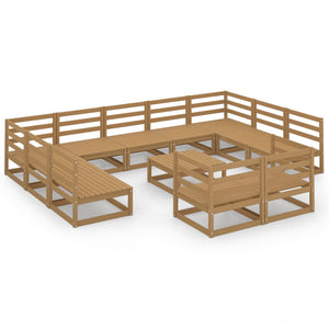 vidaXL 12 Piece Garden Lounge Set Solid Pinewood