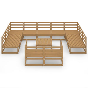 vidaXL 12 Piece Garden Lounge Set Solid Pinewood