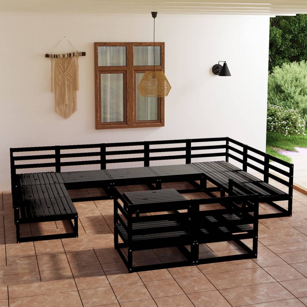 vidaXL 12 Piece Garden Lounge Set Solid Pinewood