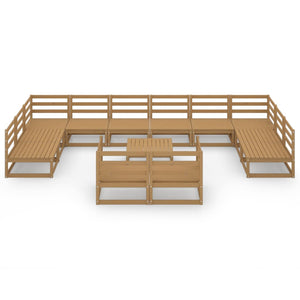 vidaXL 13 Piece Garden Lounge Set Solid Pinewood