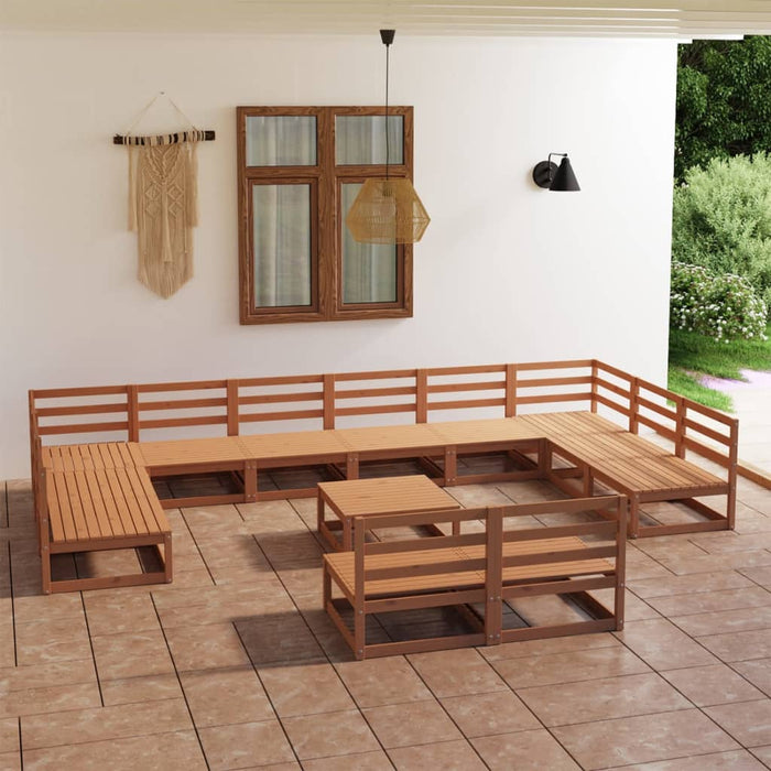 vidaXL 13 Piece Garden Lounge Set Solid Pinewood