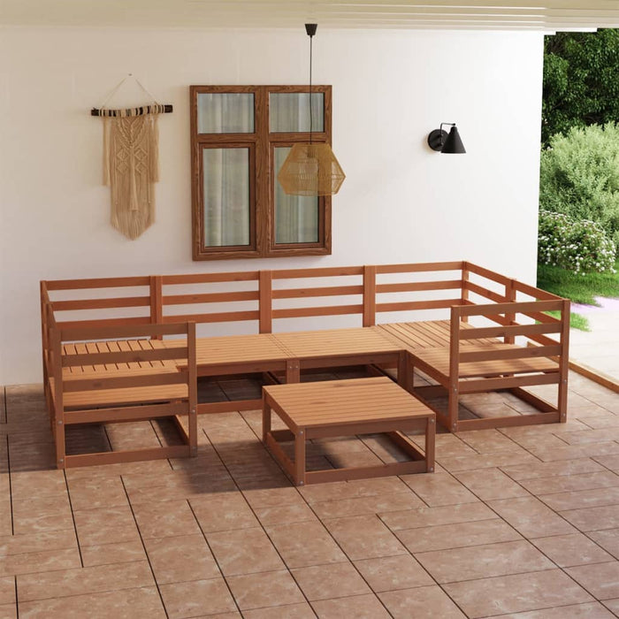 vidaXL 7 Piece Garden Lounge Set Solid Pinewood