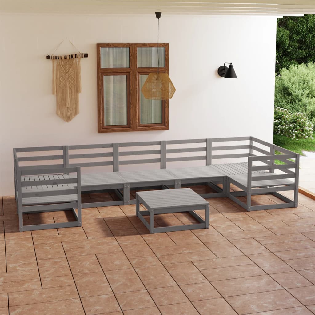 vidaXL 8 Piece Garden Lounge Set Solid Pinewood