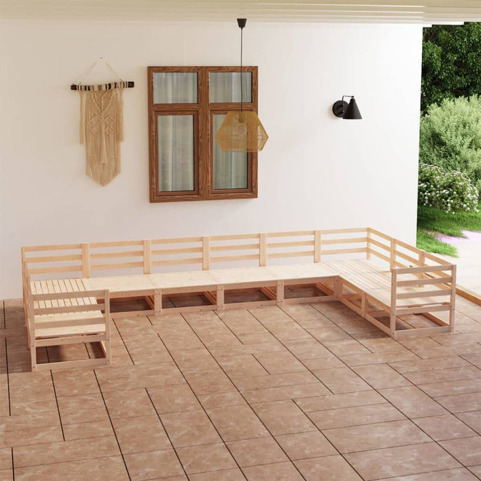 vidaXL 10 Piece Garden Lounge Set Solid Pinewood