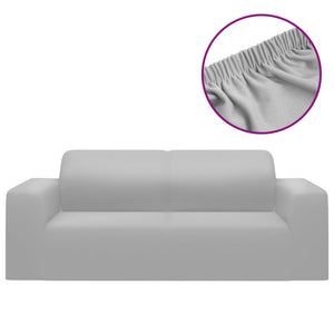 vidaXL 2-Seater Stretch Couch Slipcover Grey Polyester Jersey