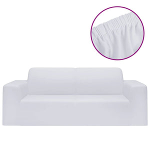 vidaXL 2-Seater Stretch Couch Slipcover White Polyester Jersey