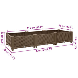 vidaXL Raised Bed 120x40x23 cm Polypropylene