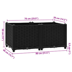 vidaXL Raised Bed 80x40x38 cm Polypropylene