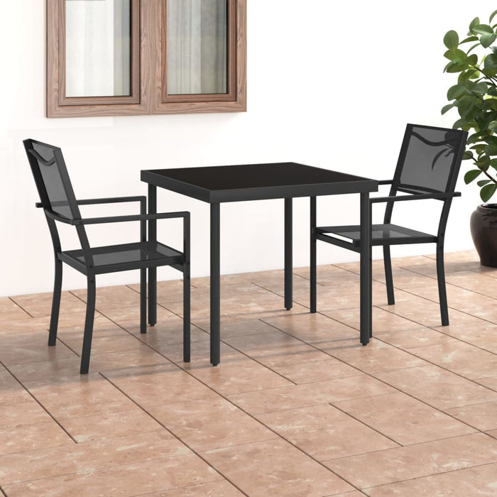 vidaXL 3 Piece Outdoor Dining Set Steel