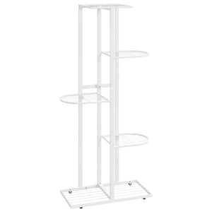 vidaXL 5-Floor Flower Stand 43x22x98 cm White Metal