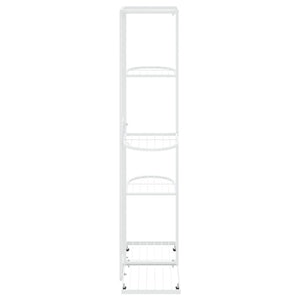 vidaXL 5-Floor Flower Stand 43x22x98 cm White Metal