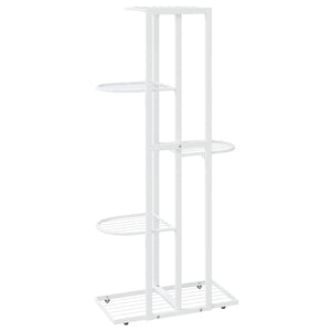 vidaXL 5-Floor Flower Stand 43x22x98 cm White Metal