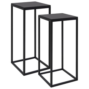 vidaXL Side Tables 2 pcs Black Steel