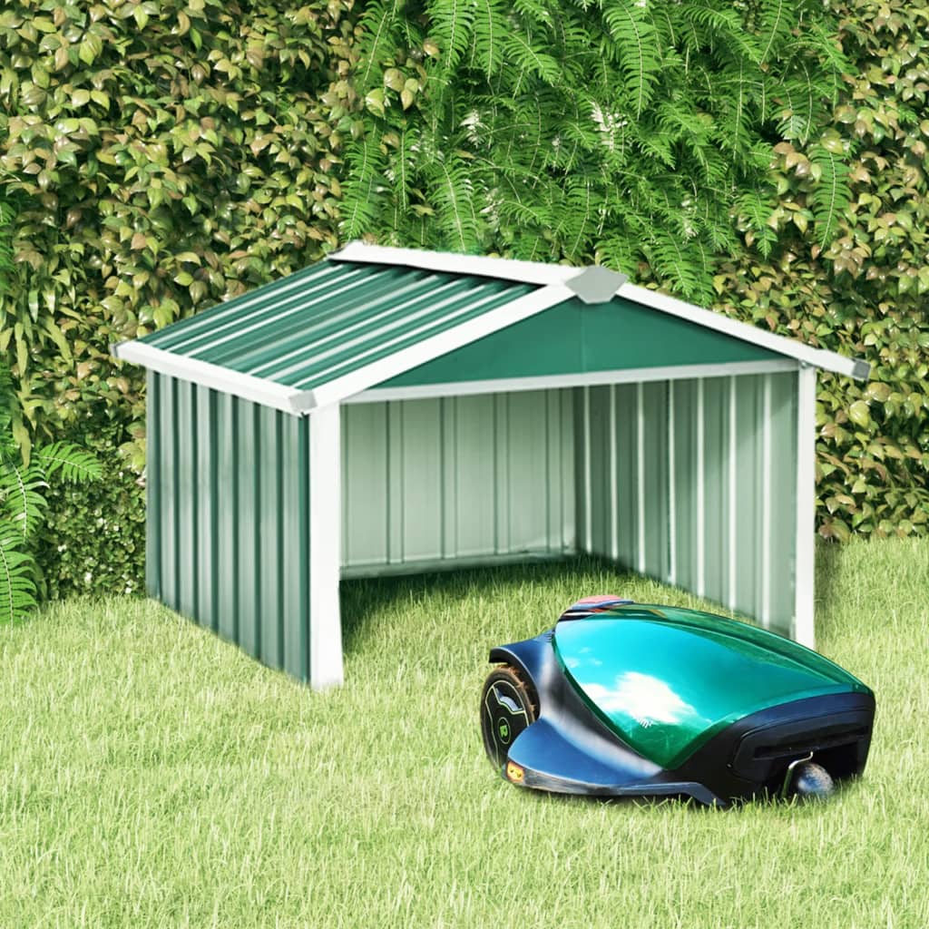 vidaXL Garden Robot Lawnmower Shed 92x97x63 cm Galvanised Steel Green