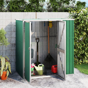 vidaXL Garden Tool Shed Green 161x89x161 cm Galvanised Steel