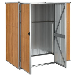 vidaXL Garden Tool Shed Brown 161x89x161 cm Galvanised Steel