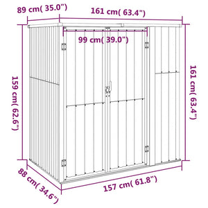 vidaXL Garden Tool Shed Brown 161x89x161 cm Galvanised Steel
