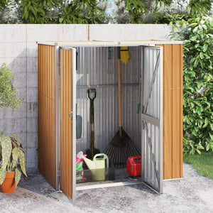 vidaXL Garden Tool Shed Brown 161x89x161 cm Galvanised Steel