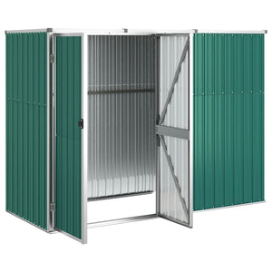 vidaXL Garden Tool Shed Green 225x89x161 cm Galvanised Steel