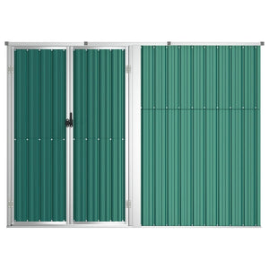 vidaXL Garden Tool Shed Green 225x89x161 cm Galvanised Steel