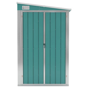 vidaXL Wall-mounted Garden Shed Green 118x100x178 cm Galvanised Steel