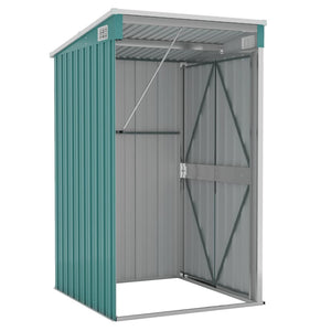 vidaXL Wall-mounted Garden Shed Green 118x100x178 cm Galvanised Steel