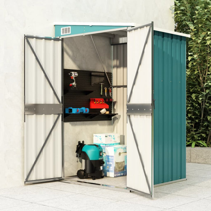 vidaXL Wall-mounted Garden Shed Green 118x100x178 cm Galvanised Steel