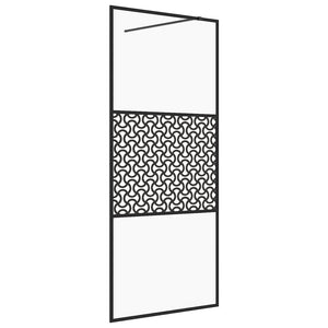 vidaXL Walk-in Shower Wall with Clear ESG Glass 80x195 cm Black