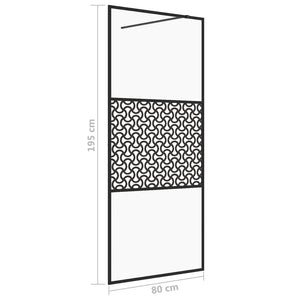 vidaXL Walk-in Shower Wall with Clear ESG Glass 80x195 cm Black