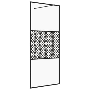 vidaXL Walk-in Shower Wall with Clear ESG Glass 100x195 cm Black