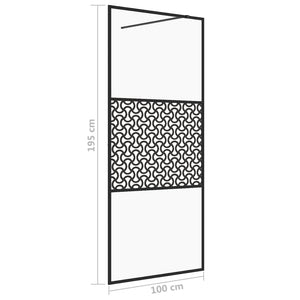 vidaXL Walk-in Shower Wall with Clear ESG Glass 100x195 cm Black