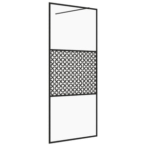 vidaXL Walk-in Shower Wall with Clear ESG Glass 115x195 cm Black