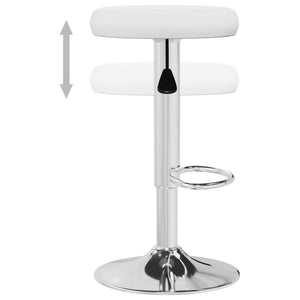 vidaXL Bar Stools 2 pcs White Faux Leather