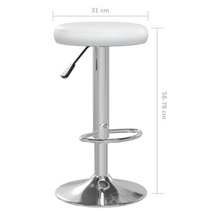 vidaXL Bar Stools 2 pcs White Faux Leather