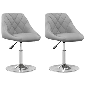 vidaXL Swivel Dining Chairs 2 pcs Light Grey Velvet