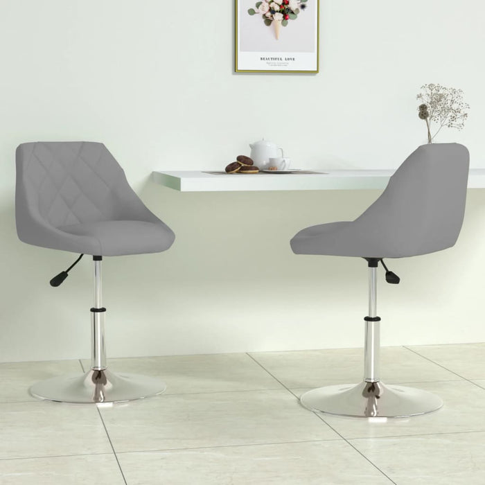 vidaXL Swivel Dining Chairs 2 pcs Light Grey Velvet